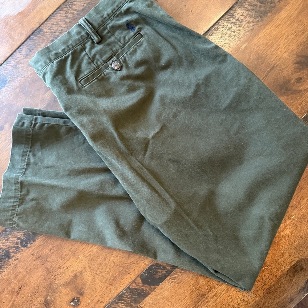 Polo Ralph Lauren Pants Mens 40x30 Green Polo Chino Classic Fit Straight Leg
